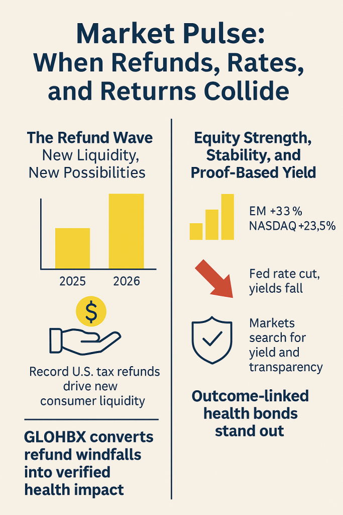Record U.S. tax refunds create liquidity; GLOHBX channels it into verified health impact.